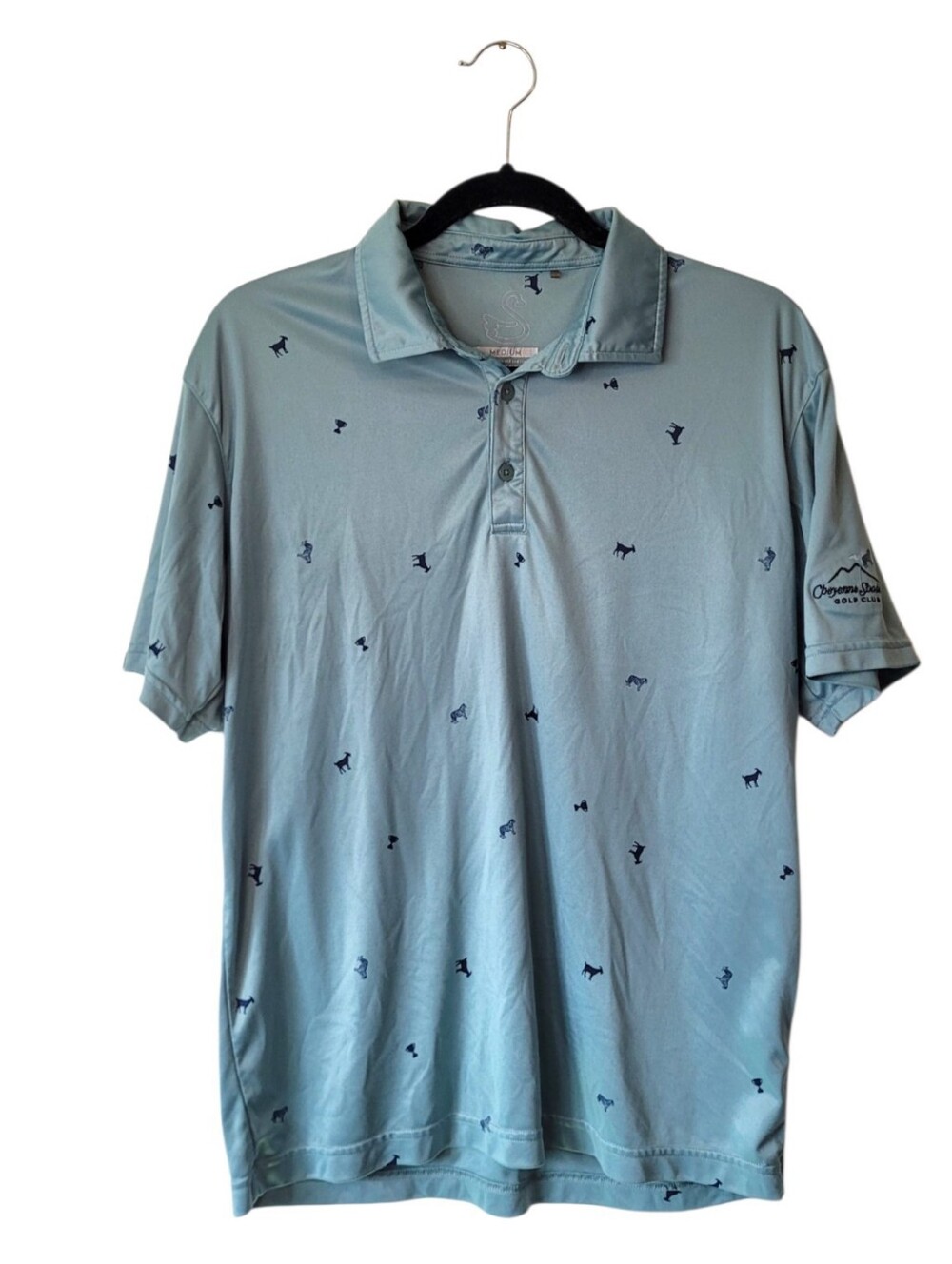 Swannies Men's Golf Polo With Tiger & Goat Print Size M